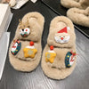 Women&#39;s Suede Cute Christmas Cartoon Cotton Slippers