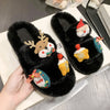 Women&#39;s Suede Cute Christmas Cartoon Cotton Slippers