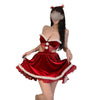 Women&#39;s Fashion Christmas Clothes Red Tube Top Dress