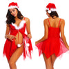 Women&#39;s Fashion Transparent Pajamas Suspender Skirt Christmas Clothes Set