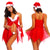 Women's Fashion Transparent Pajamas Suspender Skirt Christmas Clothes Set