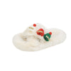 Christmas Hat Fluffy Slippers Women&#39;s Warm Toe Covering Cotton Slippers