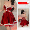 Women&#39;s Fashion Christmas Clothes Red Tube Top Dress