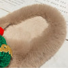 Christmas Hat Decoration Super Hairy Women&#39;s Slippers