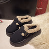 New Luxury Winter Women&#39;s Shoes Plush Fashion Retro Bean Shoes Cotton Women&#39;s Flat Sole Slippers Platform Women Boots