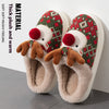 Women&#39;s Non-slip Plush Cute Christmas Elk Cotton Slippers