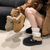 New Luxury Winter Women&#39;s Shoes Plush Fashion Retro Bean Shoes Cotton Women&#39;s Flat Sole Slippers Platform Women Boots