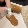 New Luxury Winter Women&#39;s Shoes Plush Fashion Retro Bean Shoes Cotton Women&#39;s Flat Sole Slippers Platform Women Boots