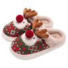 Women&#39;s Non-slip Plush Cute Christmas Elk Cotton Slippers