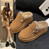 New Luxury Winter Women&#39;s Shoes Plush Fashion Retro Bean Shoes Cotton Women&#39;s Flat Sole Slippers Platform Women Boots