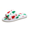 Christmas Tree Home Slippers Fashion Floor Bedroom Open-toe Plush Slippers For Women Fuzzy House Shoes