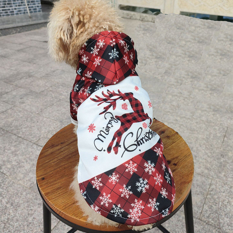 Elk Print Pet Clothes Christmas Dog