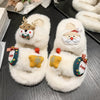 Women&#39;s Suede Cute Christmas Cartoon Cotton Slippers