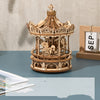 Handmade Merry-go-round Music Box Wooden Puzzle Toys