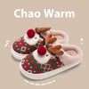 Women&#39;s Non-slip Plush Cute Christmas Elk Cotton Slippers